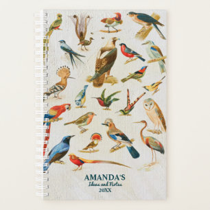 Agenda Regalo de Aves Vintage Ilustracion Birding Lover