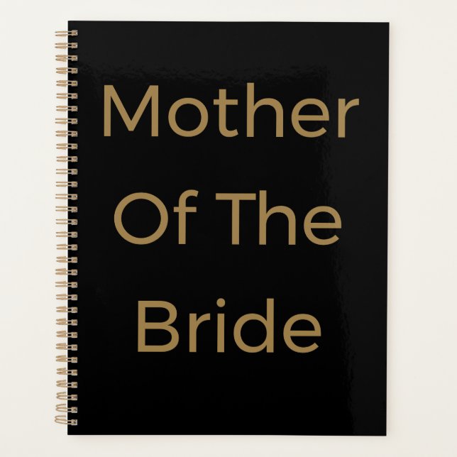 Agenda Regalo de boda en oro y negro para la madre de la  (Anverso)