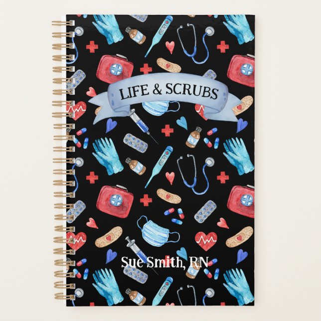 Agenda Regalo de enfermería personalizado para estudiante (Anverso)