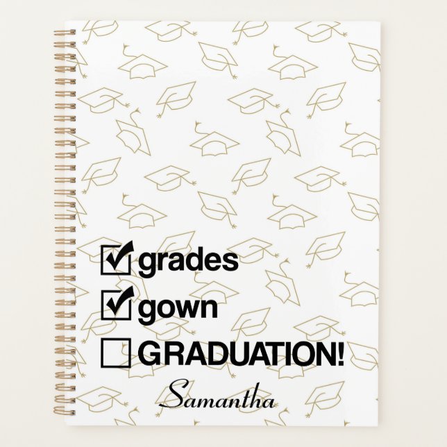 Agenda Regalo de graduación de nombre personalizado | Gra (Anverso)