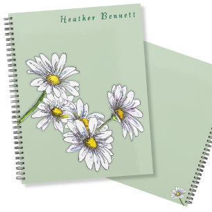 Agenda Regalo de Navidad boho floral de margarita acuarel