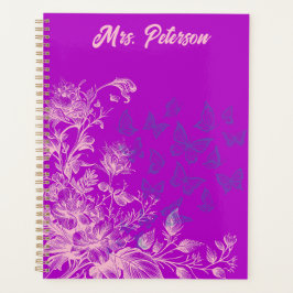 Agenda Regalo de vacaciones para profesora mariposa flora