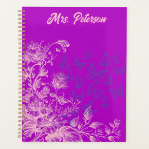 Agenda Regalo de vacaciones para profesora mariposa flora