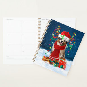 Agenda Regalo del Pastor Australiano en Navidades de Niev