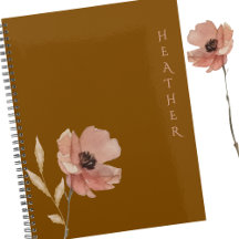 Regalo marrón personalizado de flor silvestre boho