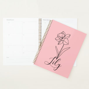Agenda Regalo personalizado de flor de nacimiento de Narc