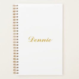 Agenda Regalo Personalizado Dennis Typography Gold Script