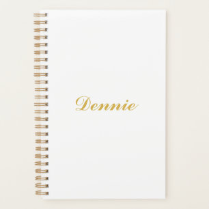 Agenda Regalo Personalizado Dennis Typography Gold Script