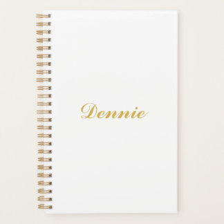 Agenda Regalo Personalizado Dennis Typography Gold Script