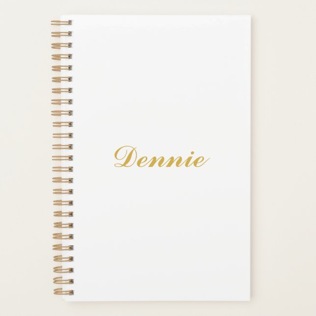 Agenda Regalo Personalizado Dennis Typography Gold Script (Anverso)