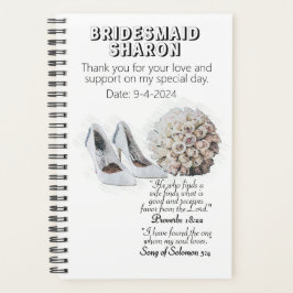 Agenda Regalo personalizado para dama de honor de fe cris