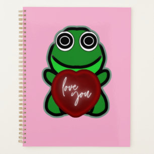 Agenda Regalo Personalizado Te Amo Kawaii Rana Corazón