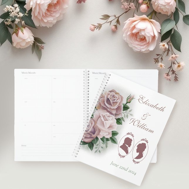 Agenda Regency Bridgerton Pink Roses Cameos Boda (Subido por el creador)