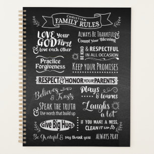 Agenda Reglas familiares - Valores cristianos para vivir