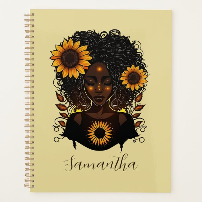 Agenda Reina del girasol mujer africana (Anverso)