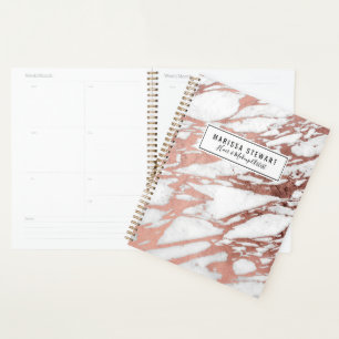 Agenda Relieve metalizado de imitación de oro Rosa y pat