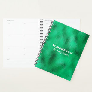 Agenda Relieve metalizado verde