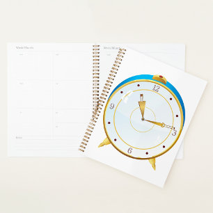 Agenda Reloj de alarma de oro retro con reloj de tiempo d