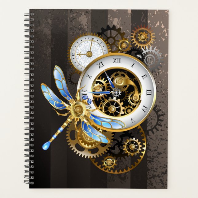 Agenda Reloj de vapor con libélula mecánica (Anverso)