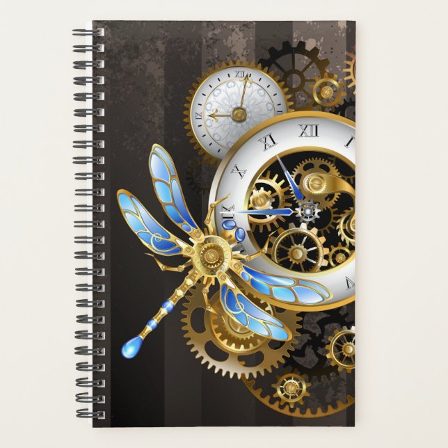 Agenda Reloj de vapor con libélula mecánica (Anverso)