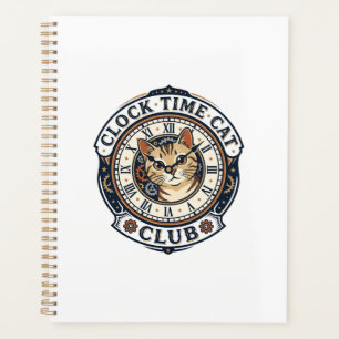 Agenda Reloj Hora Gato Gato Gráfico Tee Arte - Reloj Hora