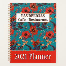 Agenda Reservas rusticas Verde azuladas florales para peq