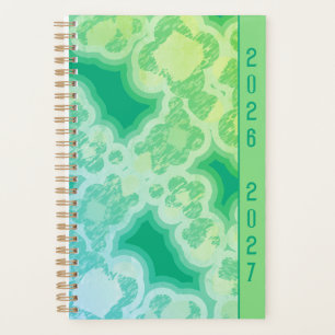Agenda Resumen abstracto verde retro