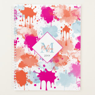 Agenda Resumen azul rosa naranja Resumen de pinturas mode