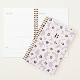 Agenda Resumen Blocky Lavanda Floral Monograma