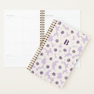 Agenda Resumen Blocky Lavanda Floral Monograma
