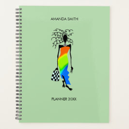 Agenda Resumen de arte africano, elegante moda Lady Plann