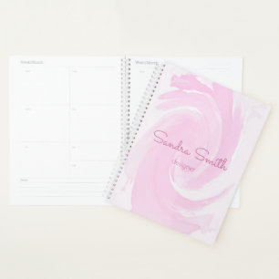 Agenda Resumen de color de agua Pincel de brotes rosados