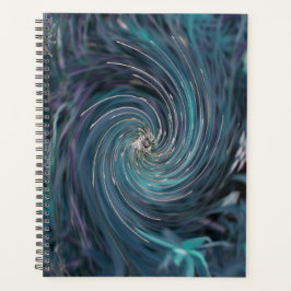 Agenda Resumen de Guay Retro Negro y Verde azulado Swirl 