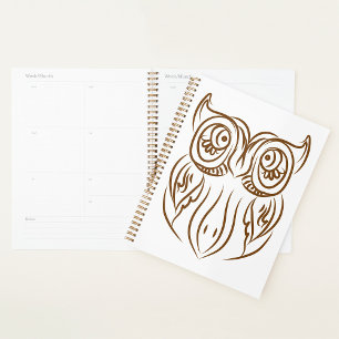 Agenda Resumen de la línea de búho tribal Art Modern Brow