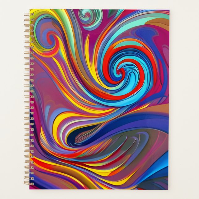 Agenda Resumen de Paint Swirl colorido (Anverso)