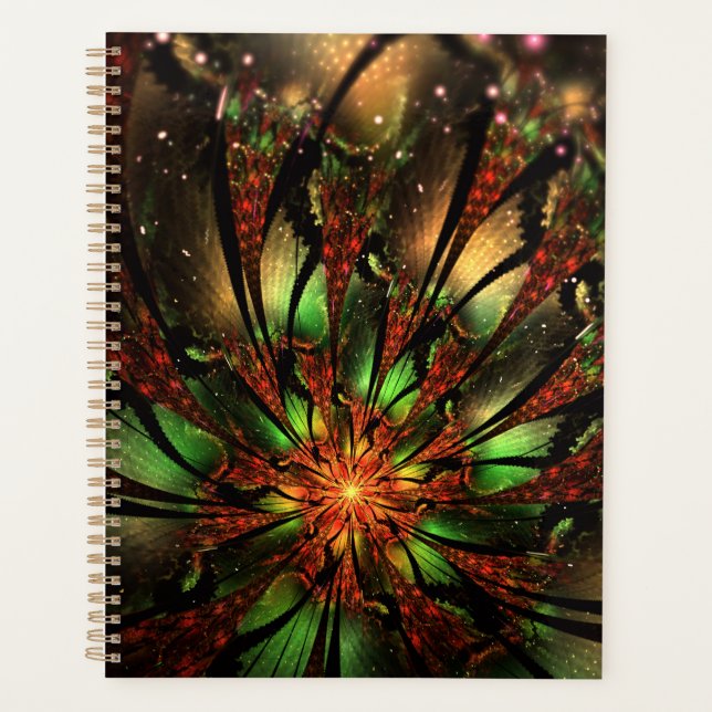 Agenda Resumen del diseño de flor fractal. (Anverso)