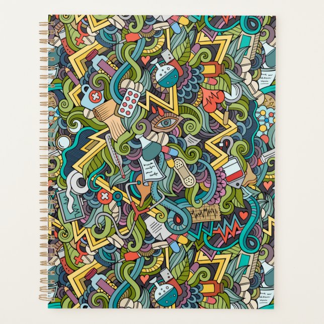 Agenda Resumen del patrón de iconos médicos de arte (Anverso)