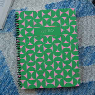 Agenda Resumen del patrón geométrico de color rosa verde