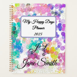 Agenda Resumen elegante Bokeh My Happy Days Monograma