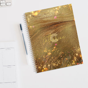 Agenda Resumen Fancy Trendy Gold Purpurina Nombre e Inici