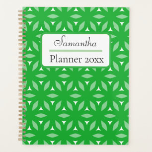 Agenda Resumen floral geométrico verde