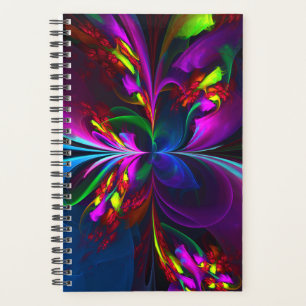 Agenda Resumen floral moderno Patrón azul rojo del arte #