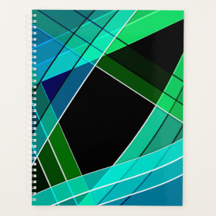 Agenda Resumen, geométrico , verde , azul , negro