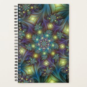 Agenda Resumen ilustrado brillante arte fractal púrpura V