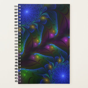 Agenda Resumen luminoso colorido de fractal trippy modern