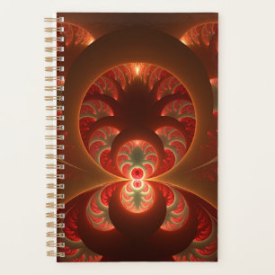Agenda Resumen luminoso Naranja moderno Fractal rojo