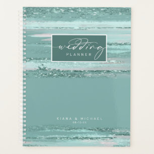 Agenda Resumen Paint Strokes Boda ID886 Verde azulado
