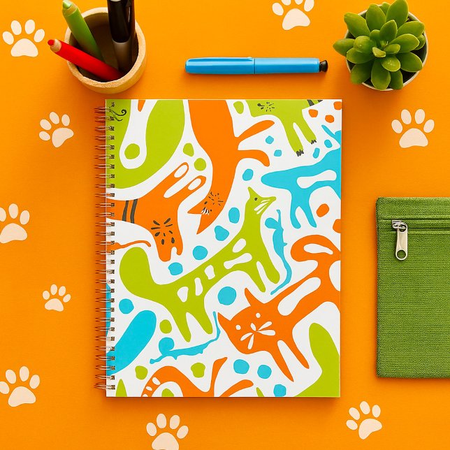 Agenda Resumen Patrón de gato Arte Mascota moderno y capr (Subido por el creador)