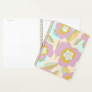Agenda Resumen Patrón Lilac Floral Pastel
