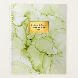 Agenda Resumen Planner de Personalizado verde y Relieve m